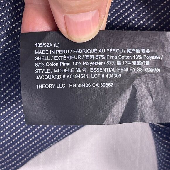 Theory Essential Henley SS Gamma Jacquard Sz L - Picture 5 of 10